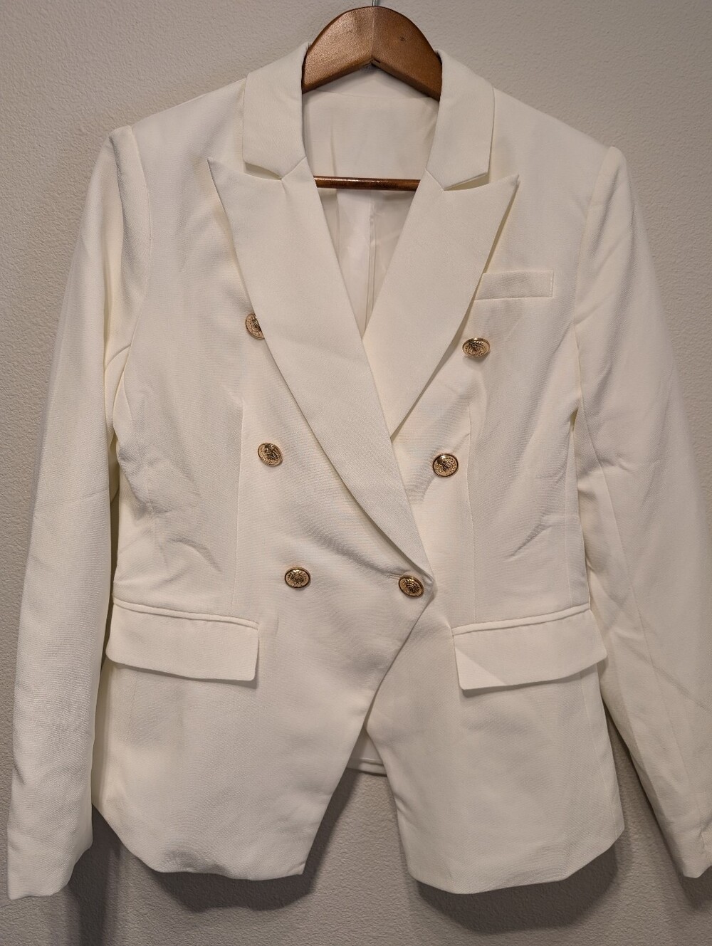 NWOT Classic Double-Breasted White Blazer - Women's Jacket
